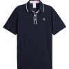 x AP Tipped Jacquard Polo Deep Navy