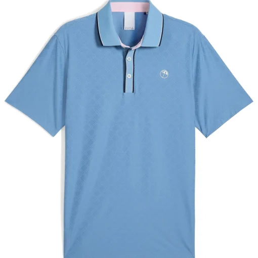 x AP Tipped Jacquard Polo Zen Blue
