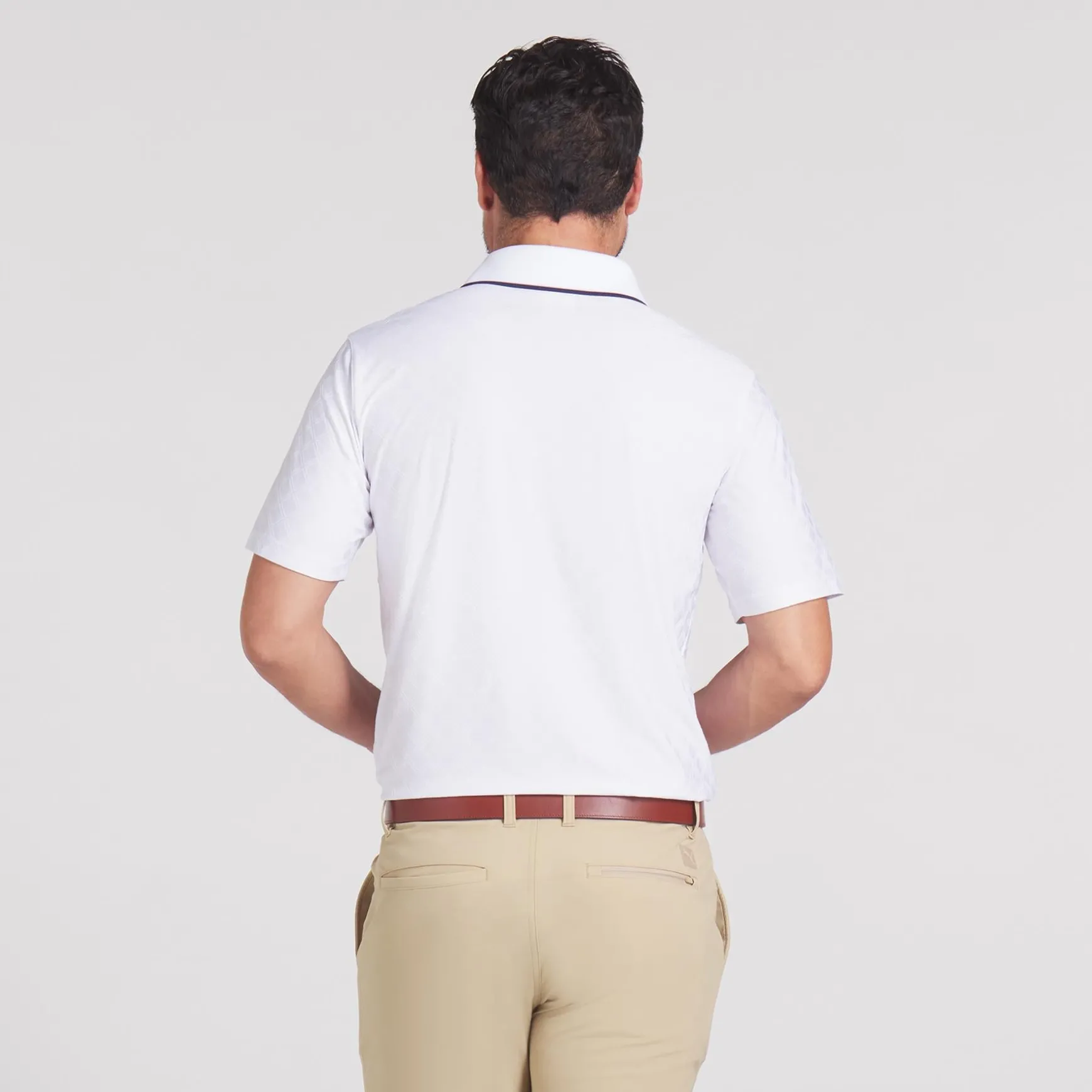 x AP Tipped Jacquard Polo White Glow