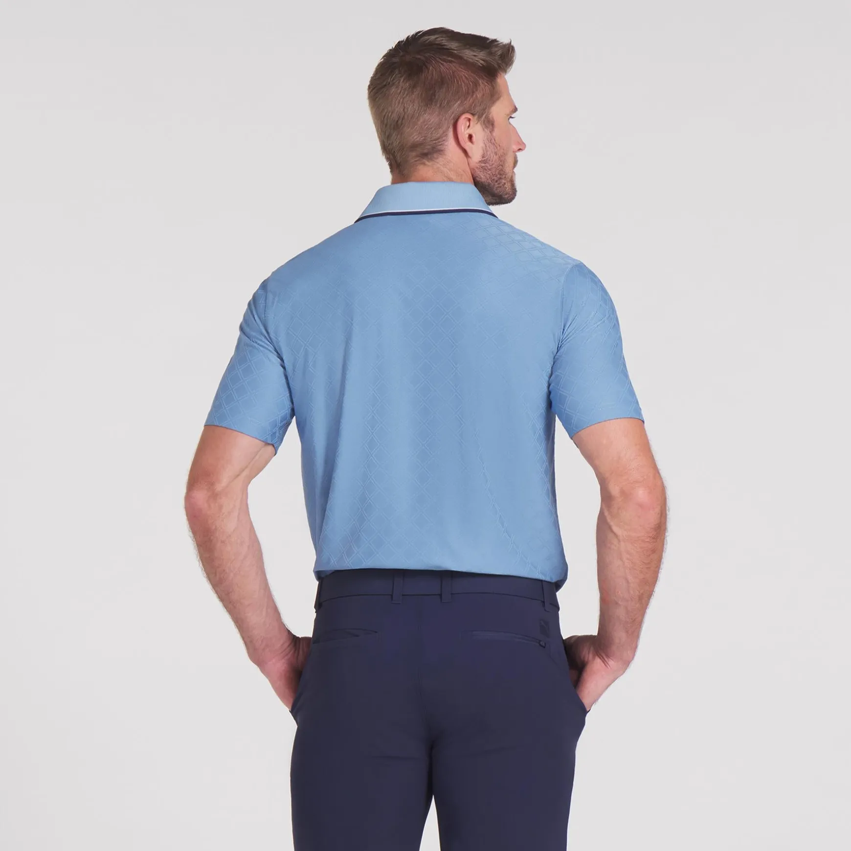 x AP Tipped Jacquard Polo Zen Blue