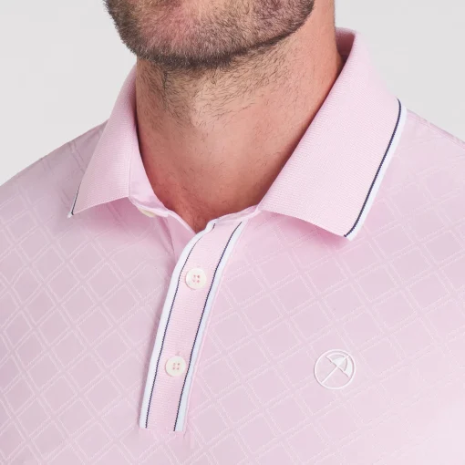 x AP Tipped Jacquard Polo Pale Pink