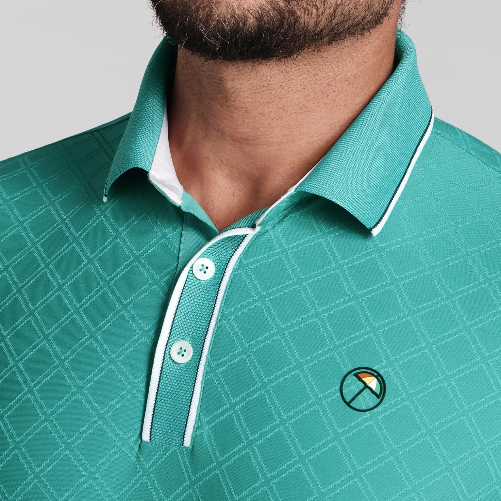 x AP Tipped Jacquard Polo Sparkling Green
