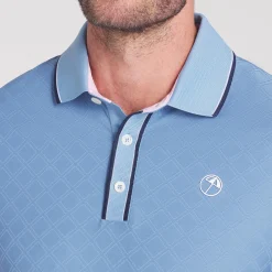 x AP Tipped Jacquard Polo Zen Blue