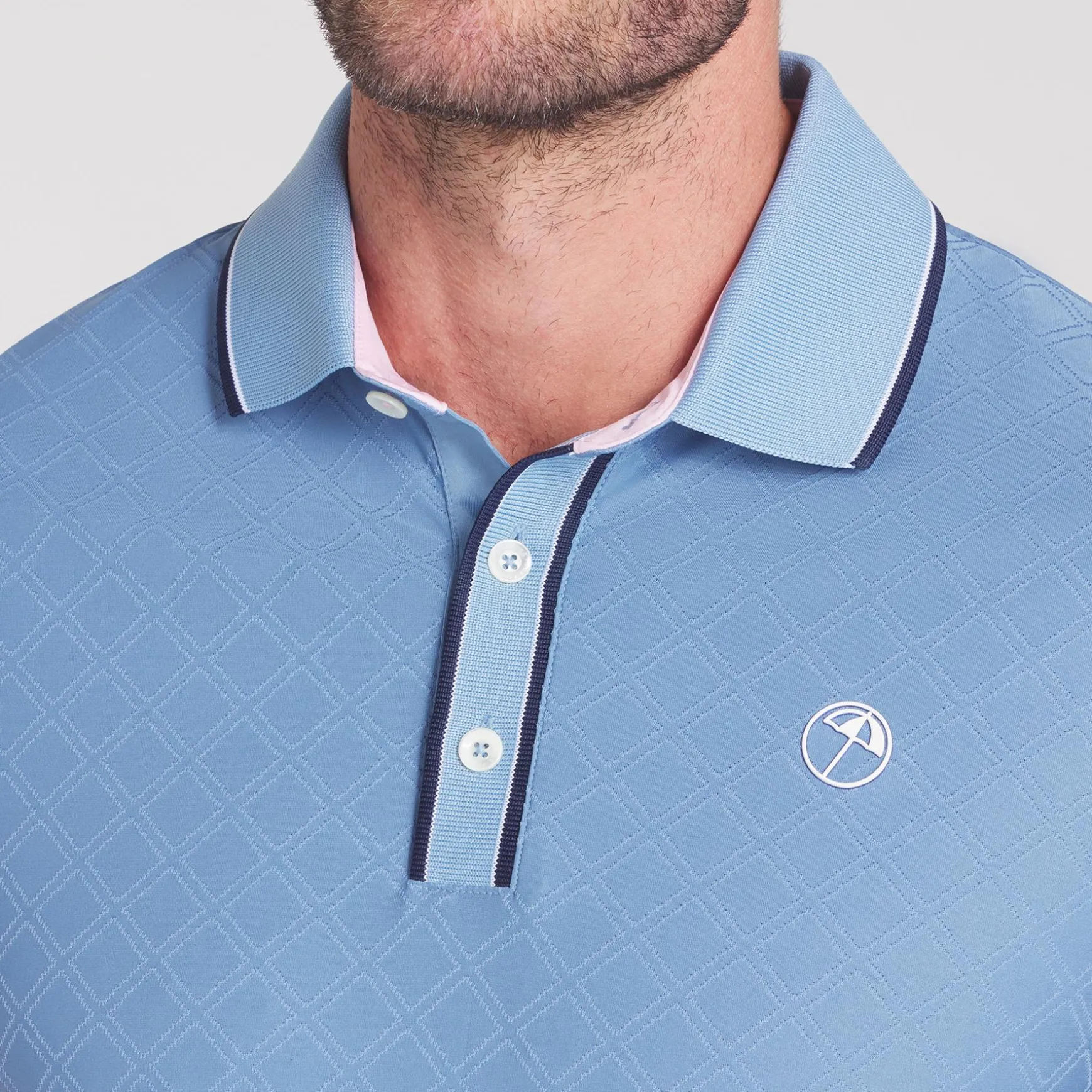 x AP Tipped Jacquard Polo Zen Blue