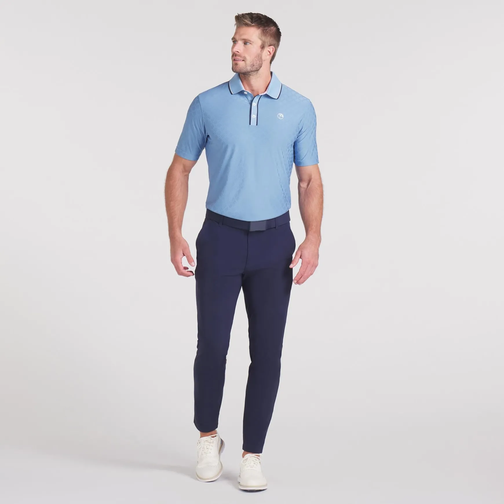 x AP Tipped Jacquard Polo Zen Blue
